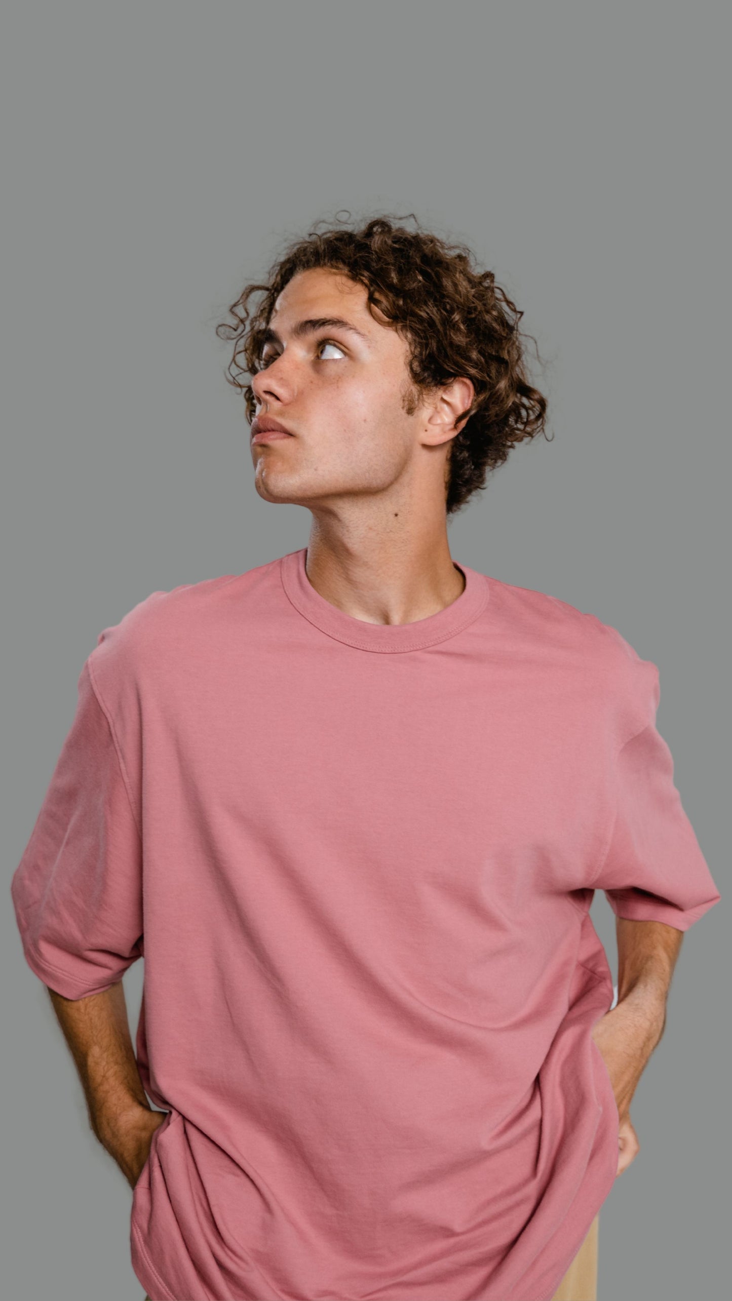 New York Pink Solid Oversized Tshirt